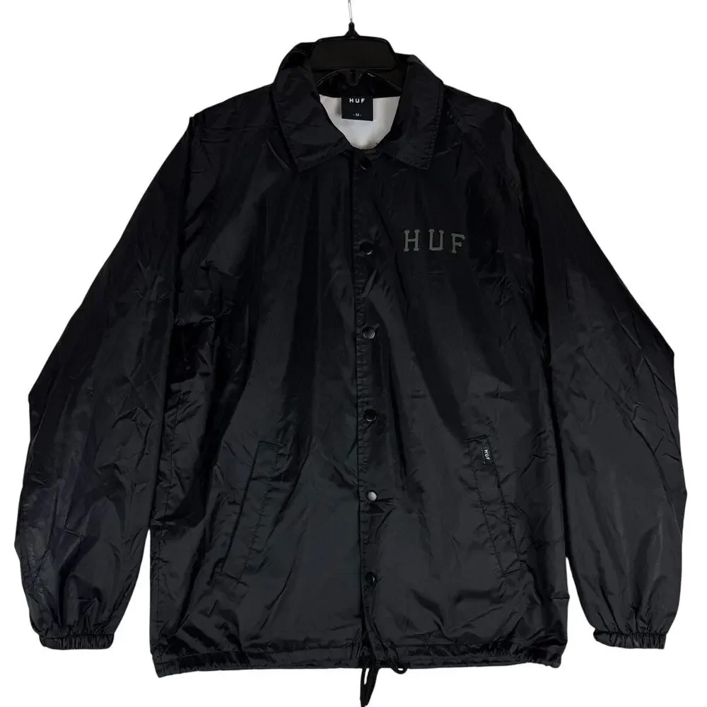HUF Men's Black Lightweight Jacket - Size M - Pre-owned